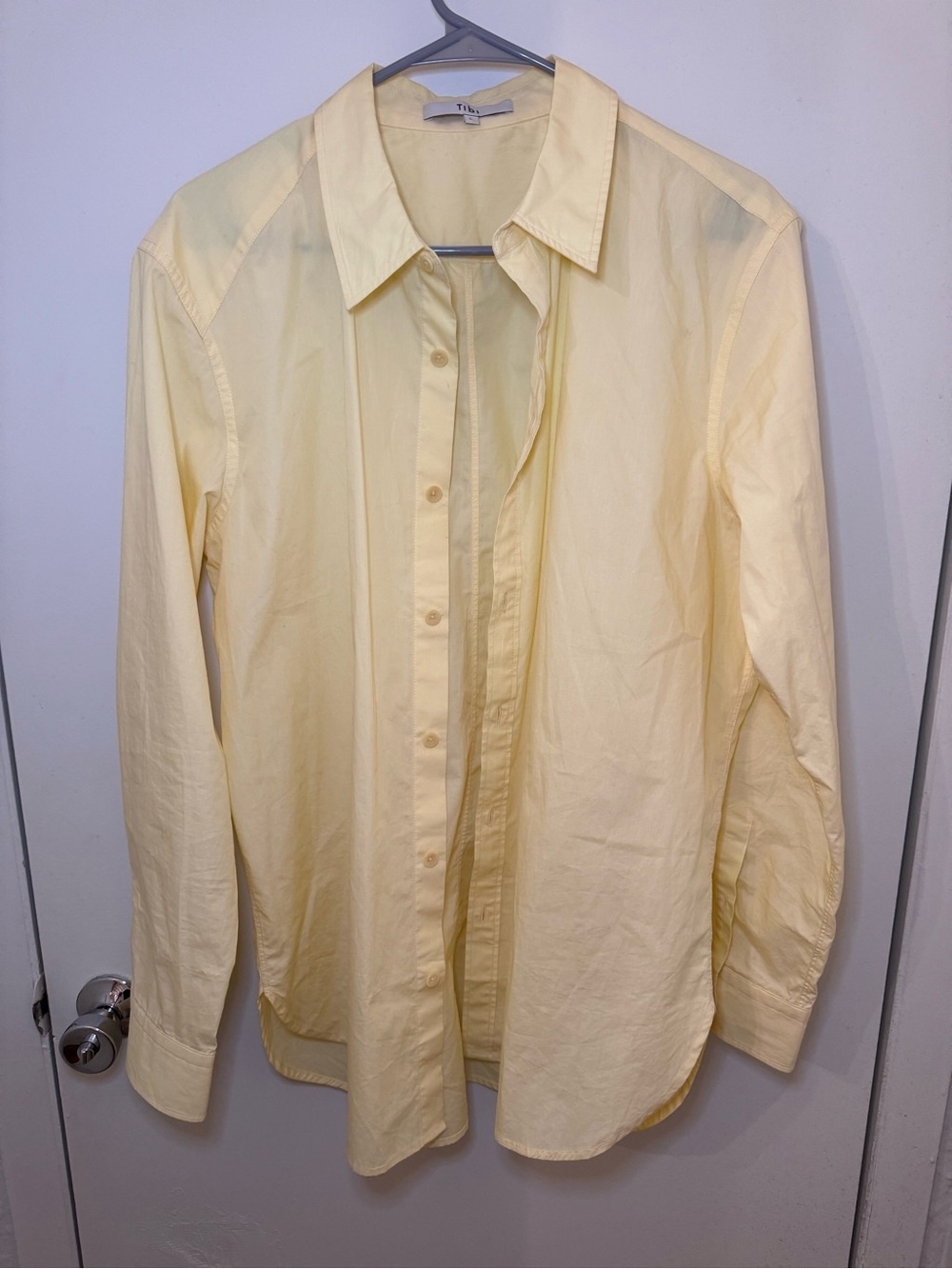 Tibi Light Yellow Button-Down Shirt